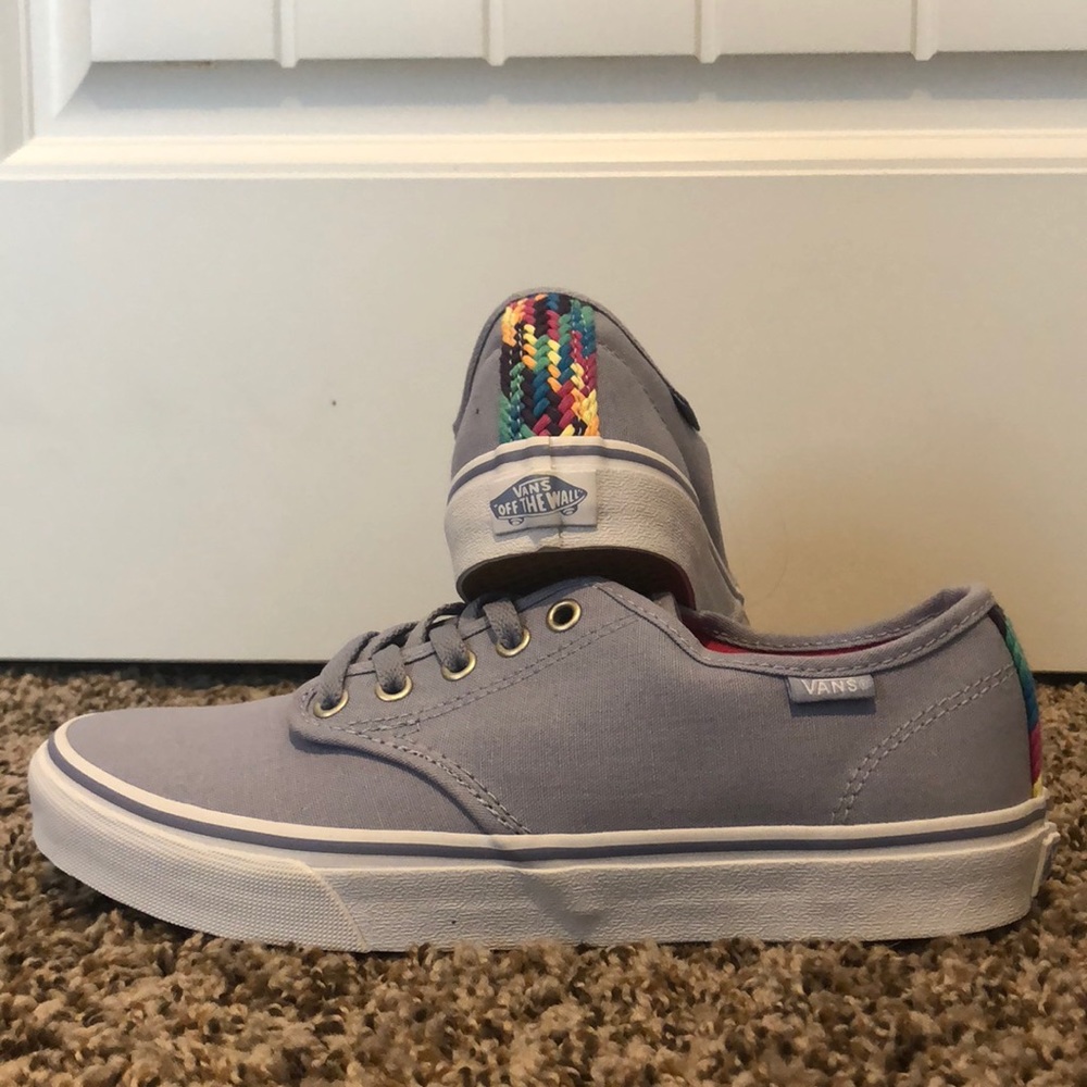 Denim Colored Vans w/ Rainbow Heel